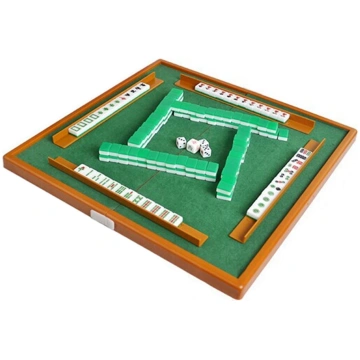 Mini Mahjong Set with Folding Mahjong Table Portab