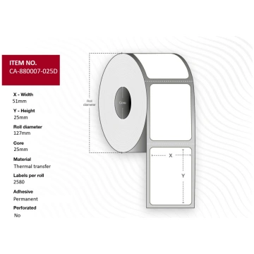 Capture Label 51 x 25mm, Core 25mm, Thermal Transf