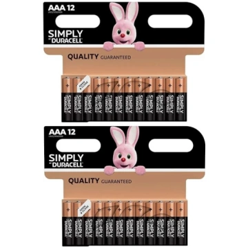 Duracell Plus Power AAA tipa sārmu baterijas, iepa