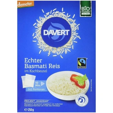 Davert bioloģiskie basmati rīsi gatavošanas maisiņ
