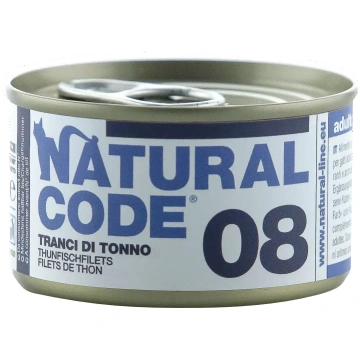 NATURAL CODE 08 Tunča Šķēles konservi kaķiem, 85 g