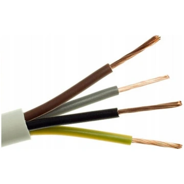 Owy 4x1.5 H05vv-f Elektrokabel balts kabelis - 10m