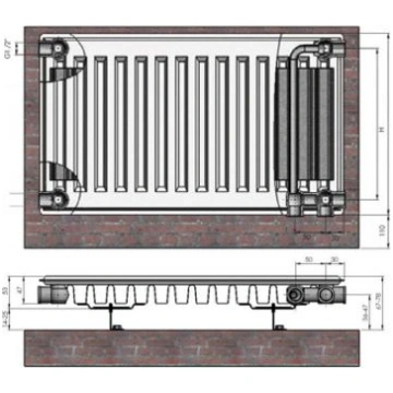 Termolux radiators Tips 11x500x600 Ventil Compact,