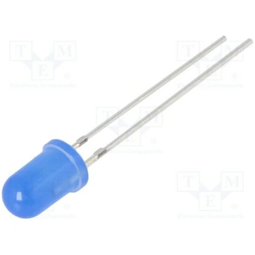 LED; blue; 5mm; 500÷750mcd; 30°; Front: convex; 12