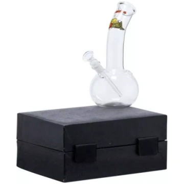 Stikla bongs "Bullfrog" 23 cm (ar kastīti) - Ūdens