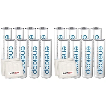 16 Panasonic Eneloop AA / Mignon baterijas - jaunā