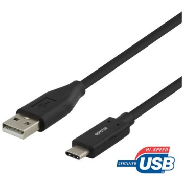 DELTACO USB 2.0 kabelis Type C - Type A vyriškas 1