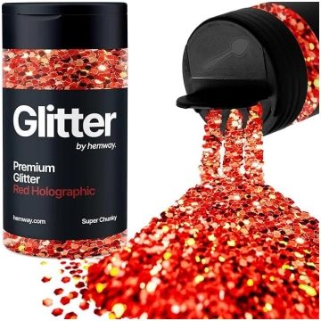 Glitter Shaker sarkana hologrāfiska sejas nagu māk