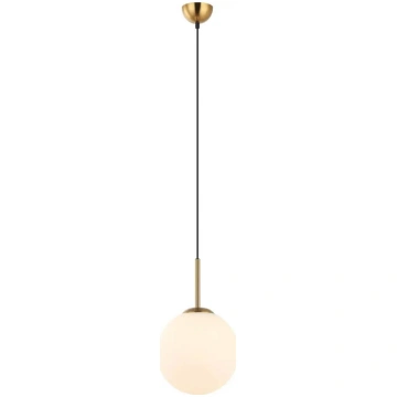 Kulveida stikla pendantlampa Italux Deore ar misiņ