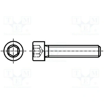 Screw; M2x8; 0.4; Head: cheese head; hex key; HEX 
