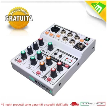 ZZIPP ZZMX3 Mixer Audio 3 Canali DJ Studio Karaoke