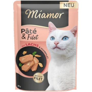 Miamor Pate&Filet mit Lachs&Huhnfilet 10x85g - Pas