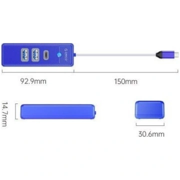 ORICO HUB USB-C 2x USB-A (2x3.0) USB-C 5 GBPS PWC2
