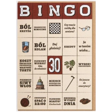 Nadwyraz.com Karnet Urodziny - Bingo 30 lat! 49416