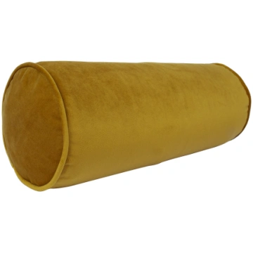Ruļļa formas spilvens VELVET D18x50cm, sinepju dze
