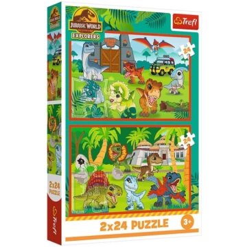 Puzzle - 2x24 - Small dinosaurs - Universal Jurass