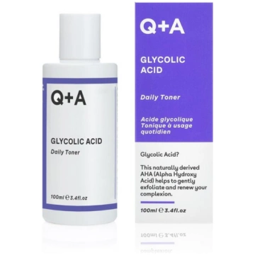 Q + A Ādas toniks ar glikolskābi, 100 ml Q+A