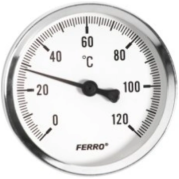 Termometrs Ferro 63mm 1/2", aksiālais 0-120C