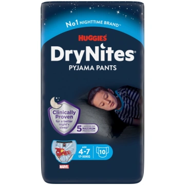 Huggies Dry Nites autiņbiksītes Boy 4-7gadi 17-30k
