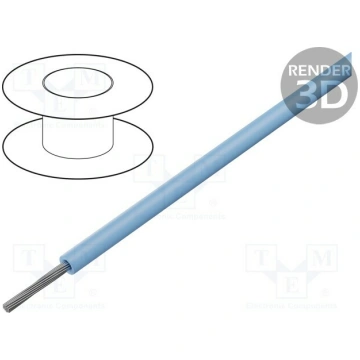 Wire; stranded; Cu; 20AWG; TFE; light blue; 300V; 