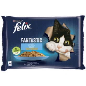 FELIX Fantastic konservs kaķiem zivju izlase želej