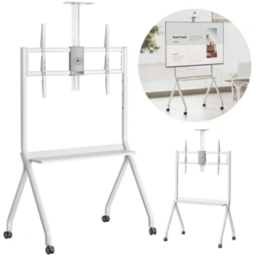 Maclean TV stand / cart, camera shelf, on casters,