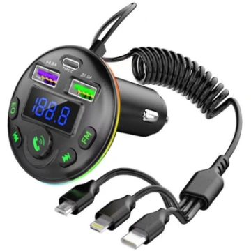 3 IN 1 automašīnas Bluetooth 5.0 FM raidītājs MP3