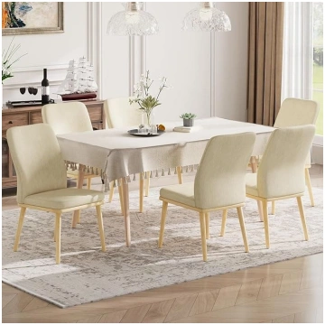 COLAMY Upholstered Kitchen Chairs, Set of 6, Moder