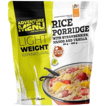 Lightweight Rice porridge with strawberry, mango a
