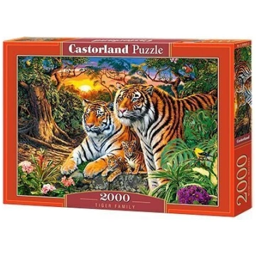 Puzzle 2000 pieces Family of tigers Castorland