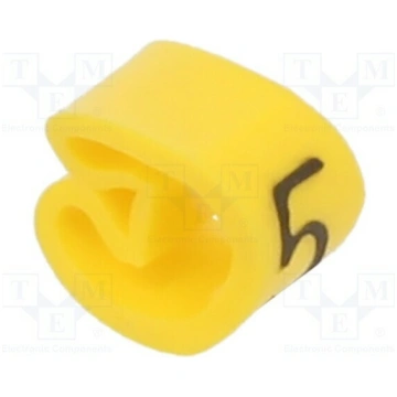 Markers; Marking: 5; 2.5÷5mm; PVC; yellow; -30÷60°