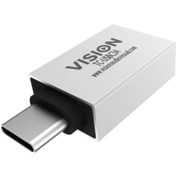 Vision USB-A to USB-C cable gender changer, white 