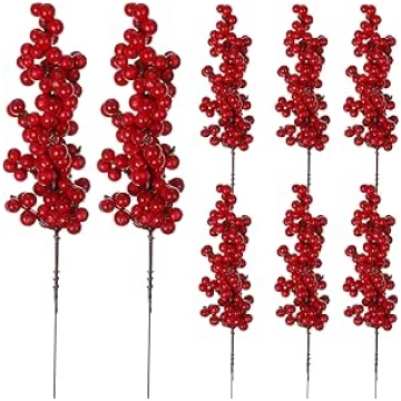 Mākslīgo sarkano ogu kātiņi ziemai, Holly Berries 