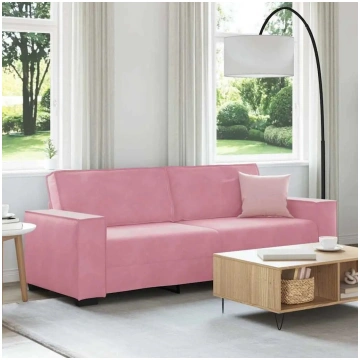 Dīvāns VidaXL 3‑vietīgs modelis 4105033, rozā samt