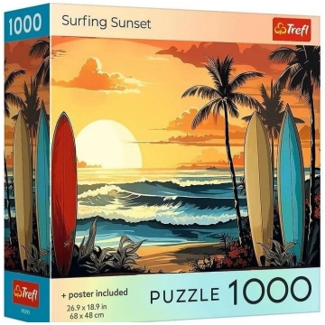 Trefl Puzzle USA Collection: Surfing Sunset 1000 (
