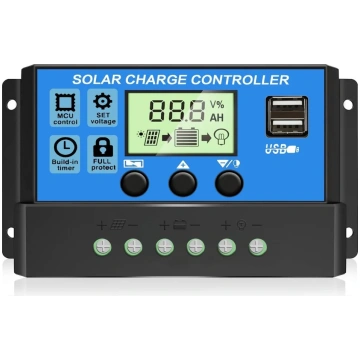 30A saules uzlādes kontrolieris, 12 V/24 V saules