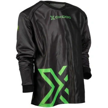 X2 GOALIE SHIRT SR Black/green padded Oxdog