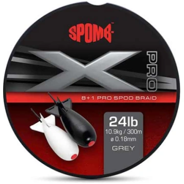 Pītā aukla Spomb X Pro Braid Grey 8+1 0.18mm 24lbs