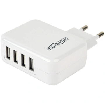 Telefona lādētājs Gembird, USB/AC/DC, balta krās