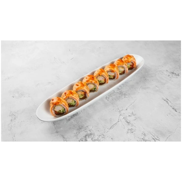Rolls tataki lasis un tempura garnele