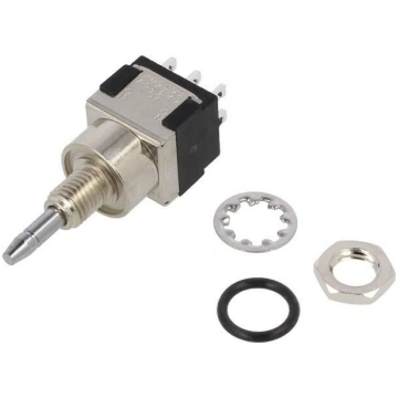 Switch: push-button; Pos: 2; DPDT; 6A/125VAC; 6A/6