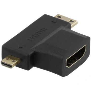 Adapter DELTACO HDMI-M/miniHDMI-F/microHDMI-F/HDMI