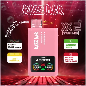 Razz Bar 40K Tiri Vape Sistema a doppio gusto - 2%