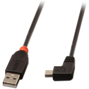 Lindy USB 2.0 tips A uz Mini-B 90° Right Angle sav