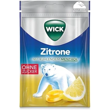 WICK Cough Drops Lemon and Natural Menthol No Suga