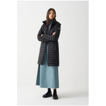 Long lightweight down jacket with hood COLMAR