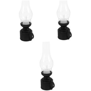 Garneck 3 gab. retro naftas lampu komplekts LED vi