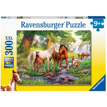 Ravensburger puzle 300 gab. Zirgi pie strauta » Sp