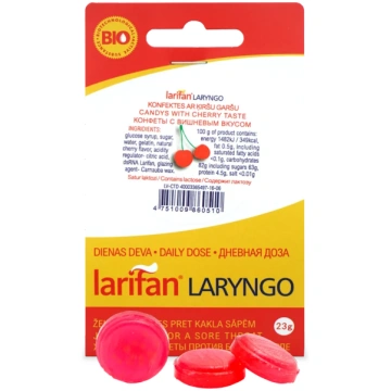 LARIFAN Laryngo ķiršu želejas konfektes, 23 g