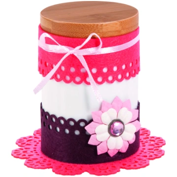Filca mežģīņu apļi FOLIA 6gab. 7-10cm, rozā